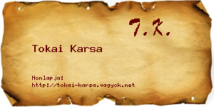 Tokai Karsa névjegykártya